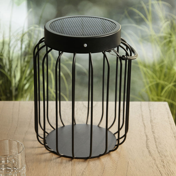 Tropic IP44 Exterior LED Solar Powered Table Lamp in Black