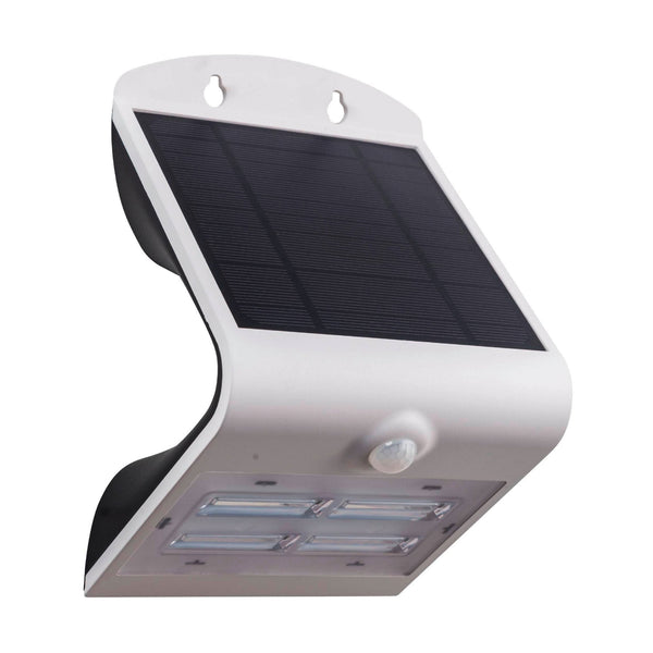 Lamozzo Solar Multifunction PIR Motion Sensor Outdoor LED Light in White