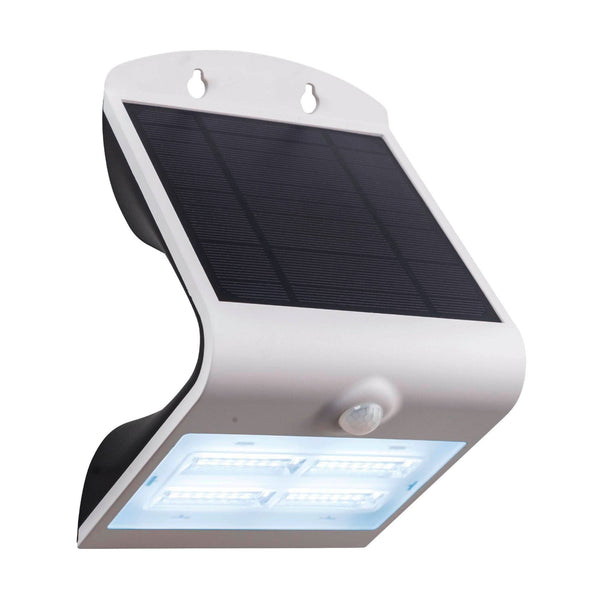 Lamozzo Solar Multifunction PIR Motion Sensor Outdoor LED Light in White