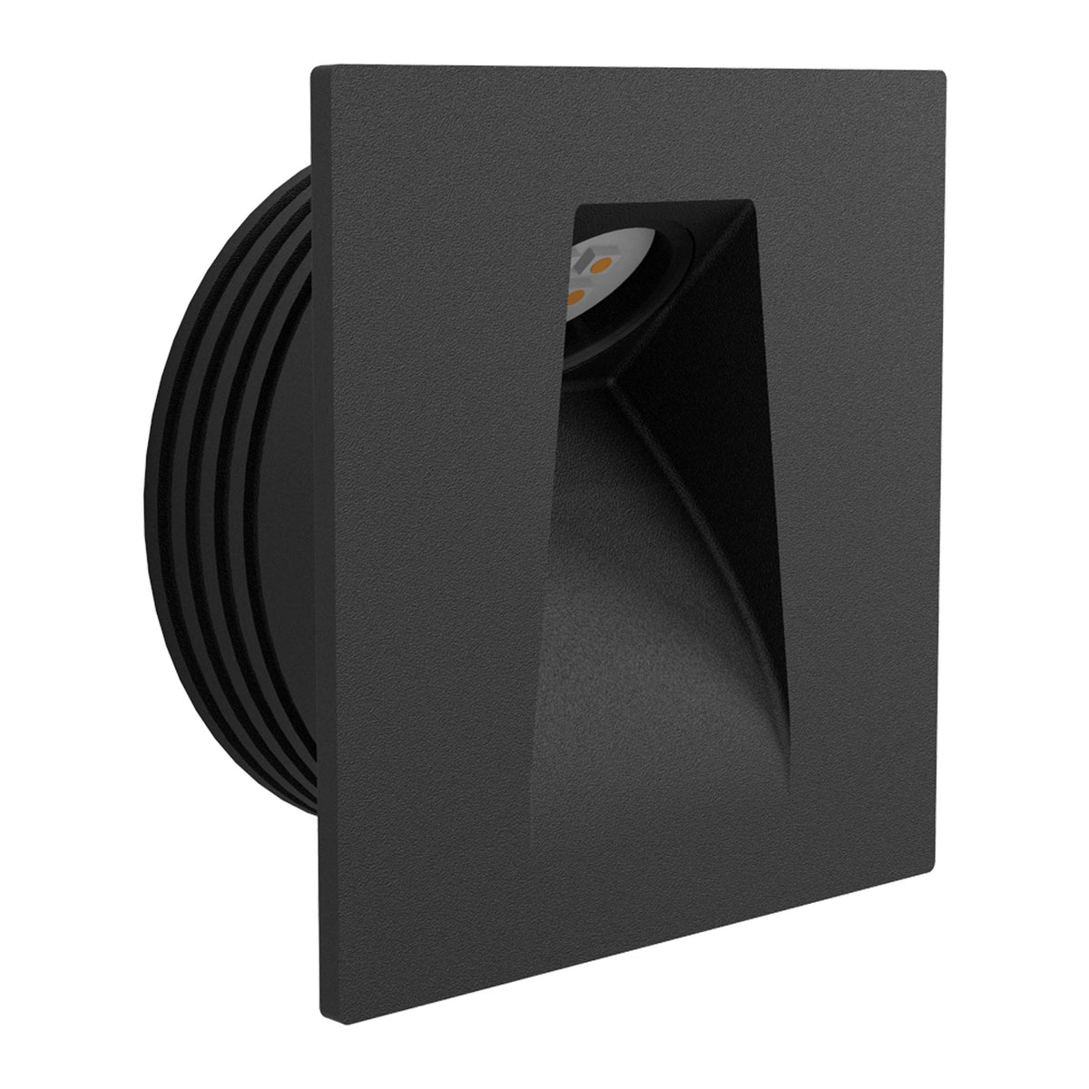 Mecinos LED Square Recessed Wall Light in Black