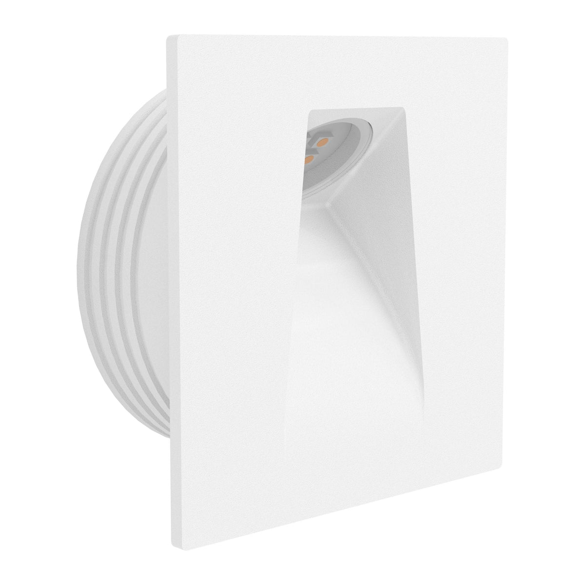 Mecinos LED Square Recessed Wall Light in White