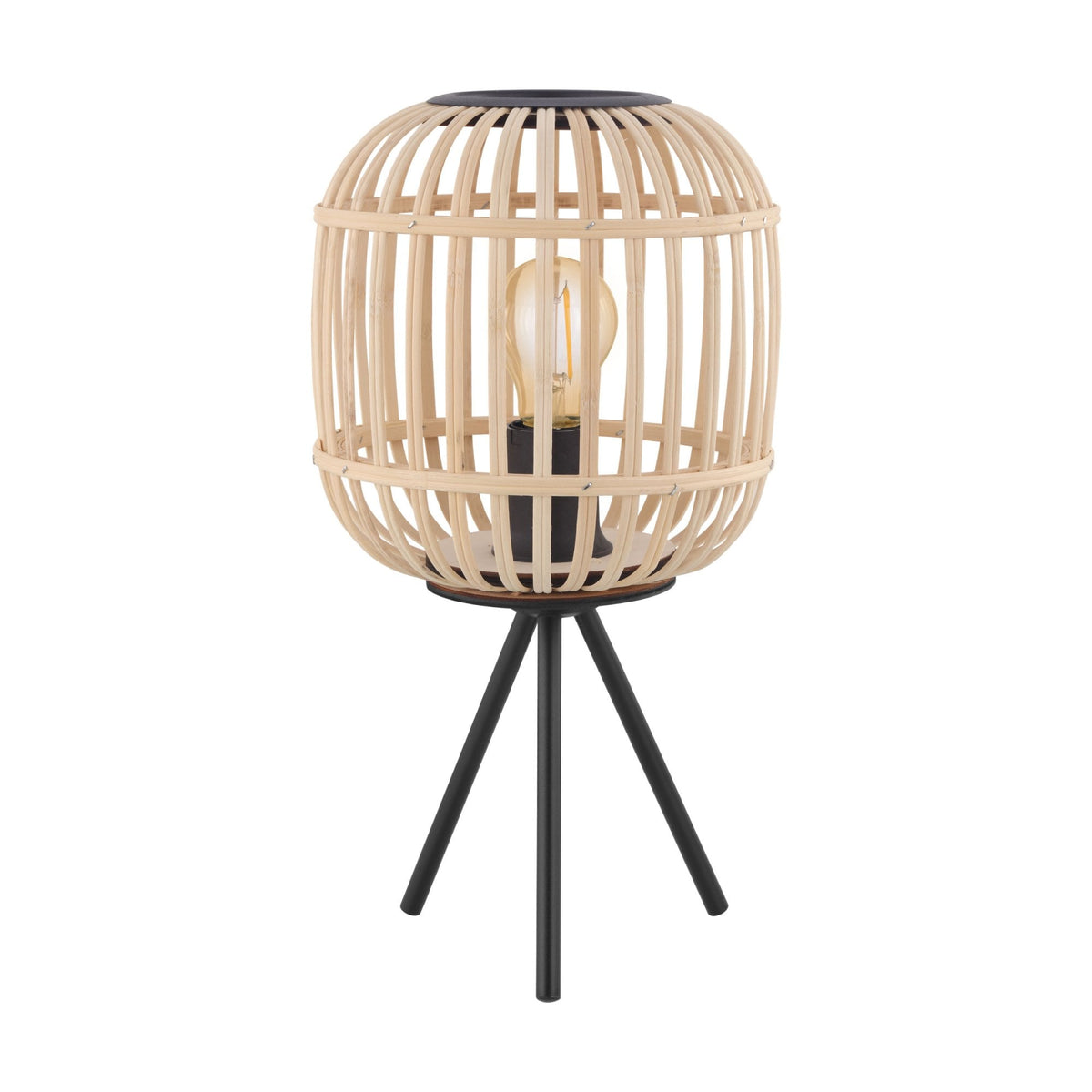 Bordesley Tripod Table Lamp with Natural Bamboo Lampshade
