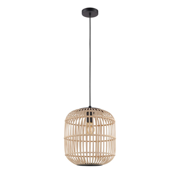 Bordesley 350mm Single Pendant with Natural Bamboo Lampshade