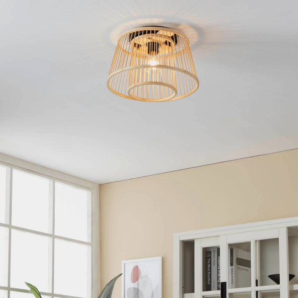 Hykeham Ceiling Light with Natural Bamboo Lampshade