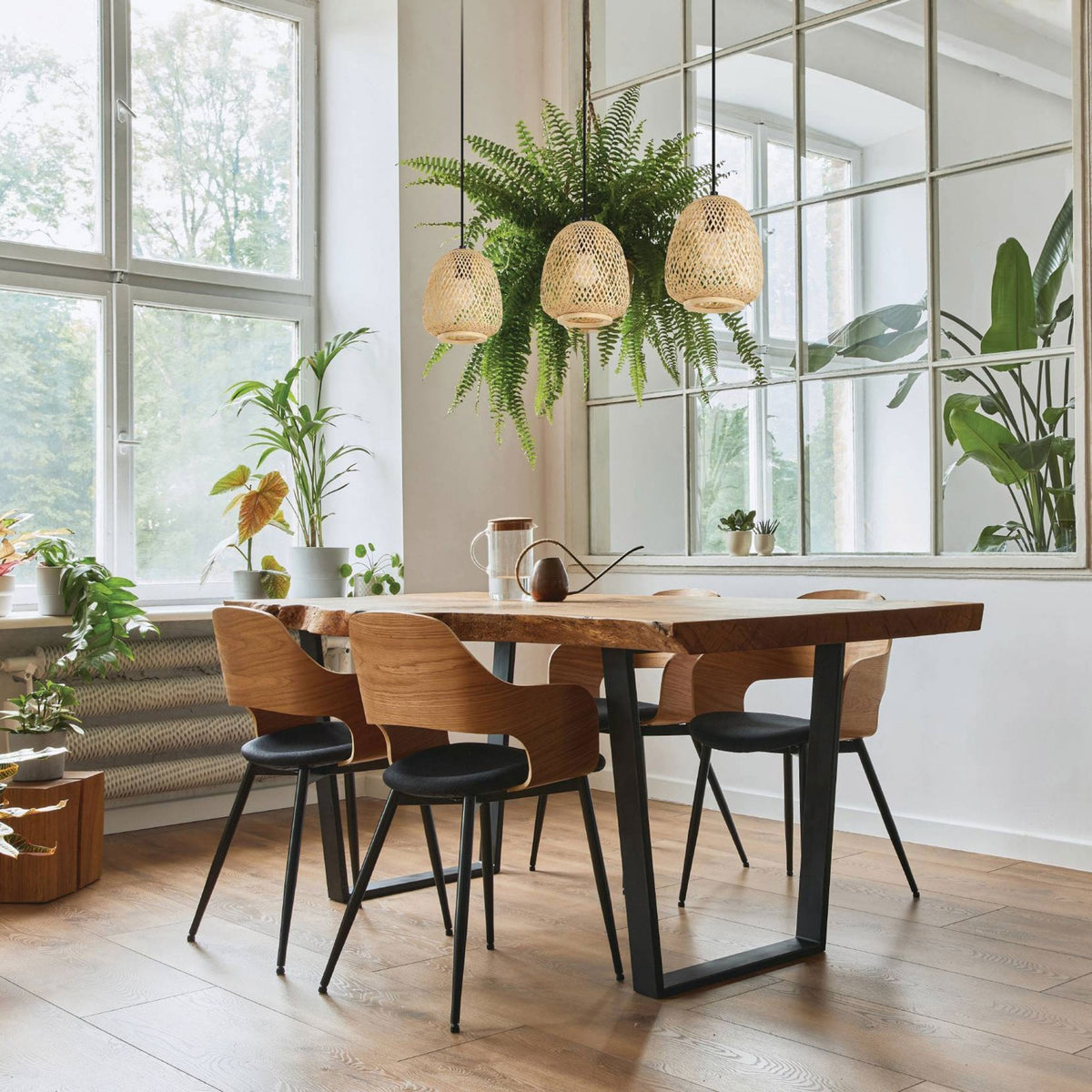 Dembleby Triple Drop Natural Wood Pendant