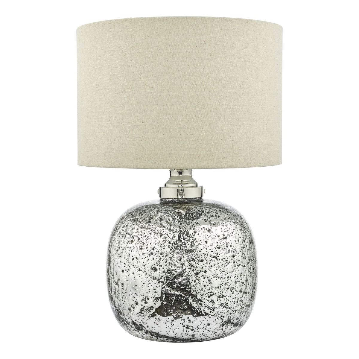 Lava Dual Source Volcanic Glass Table Lamp With Natural Linen Shade