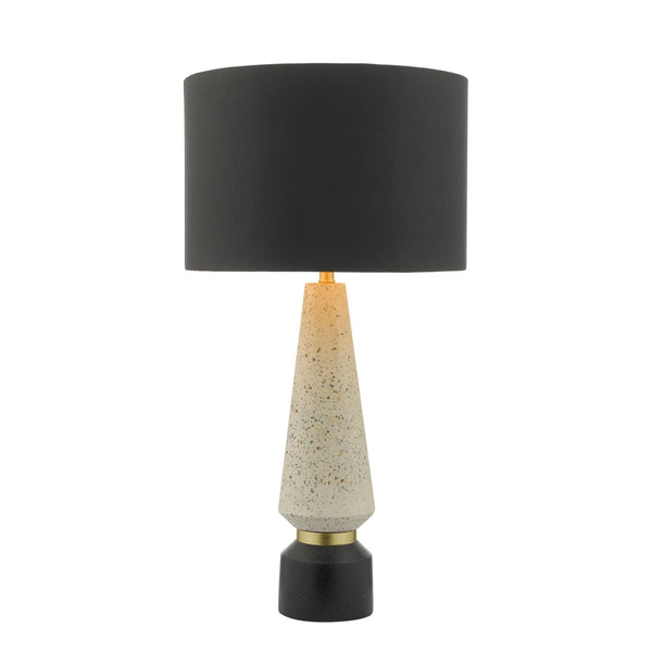 Onora Terrazzo, Black & Gold Table Lamp With Black Fabric Shade