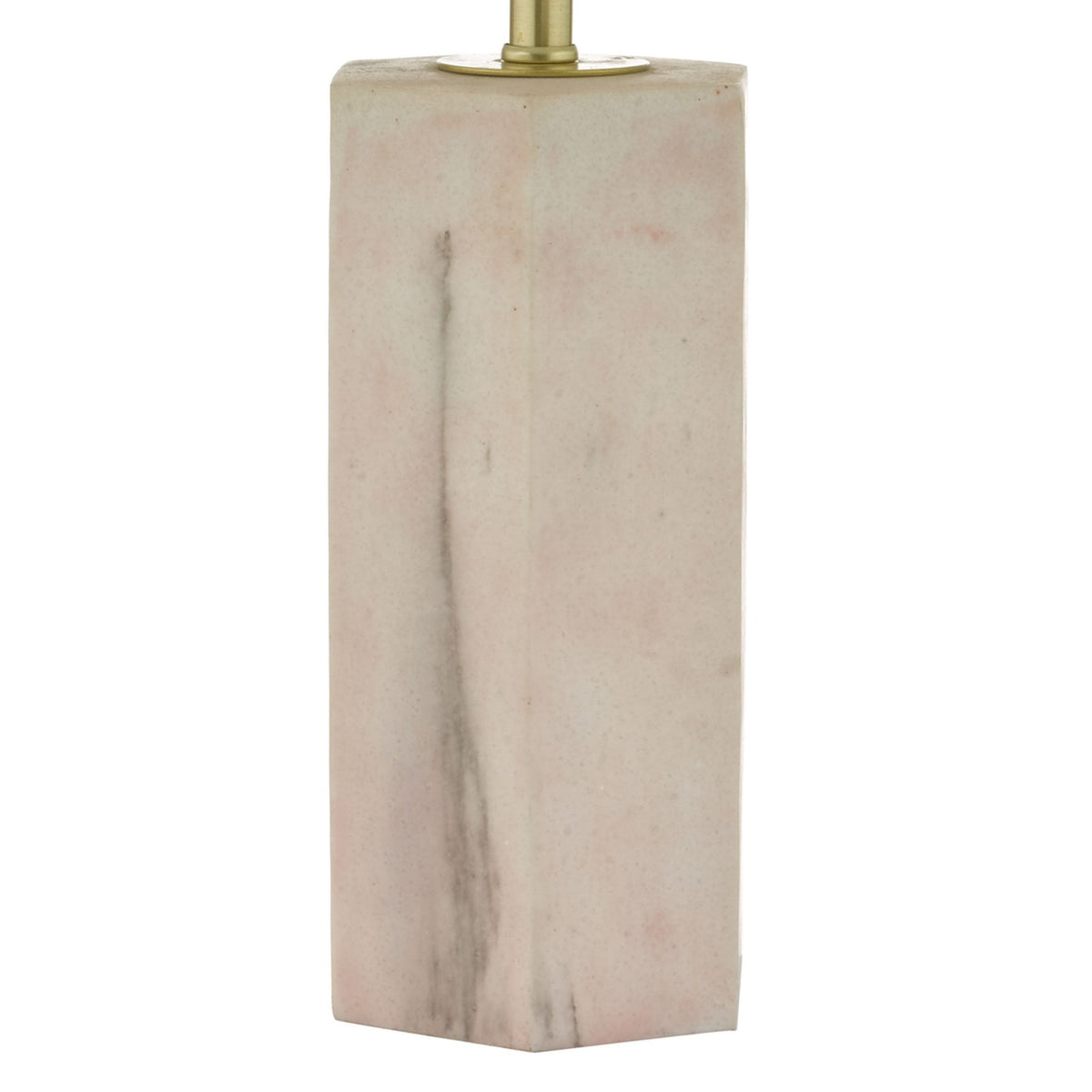 Nalani Marble Effect Table Lamp In Pink With Ivory Linen Shade