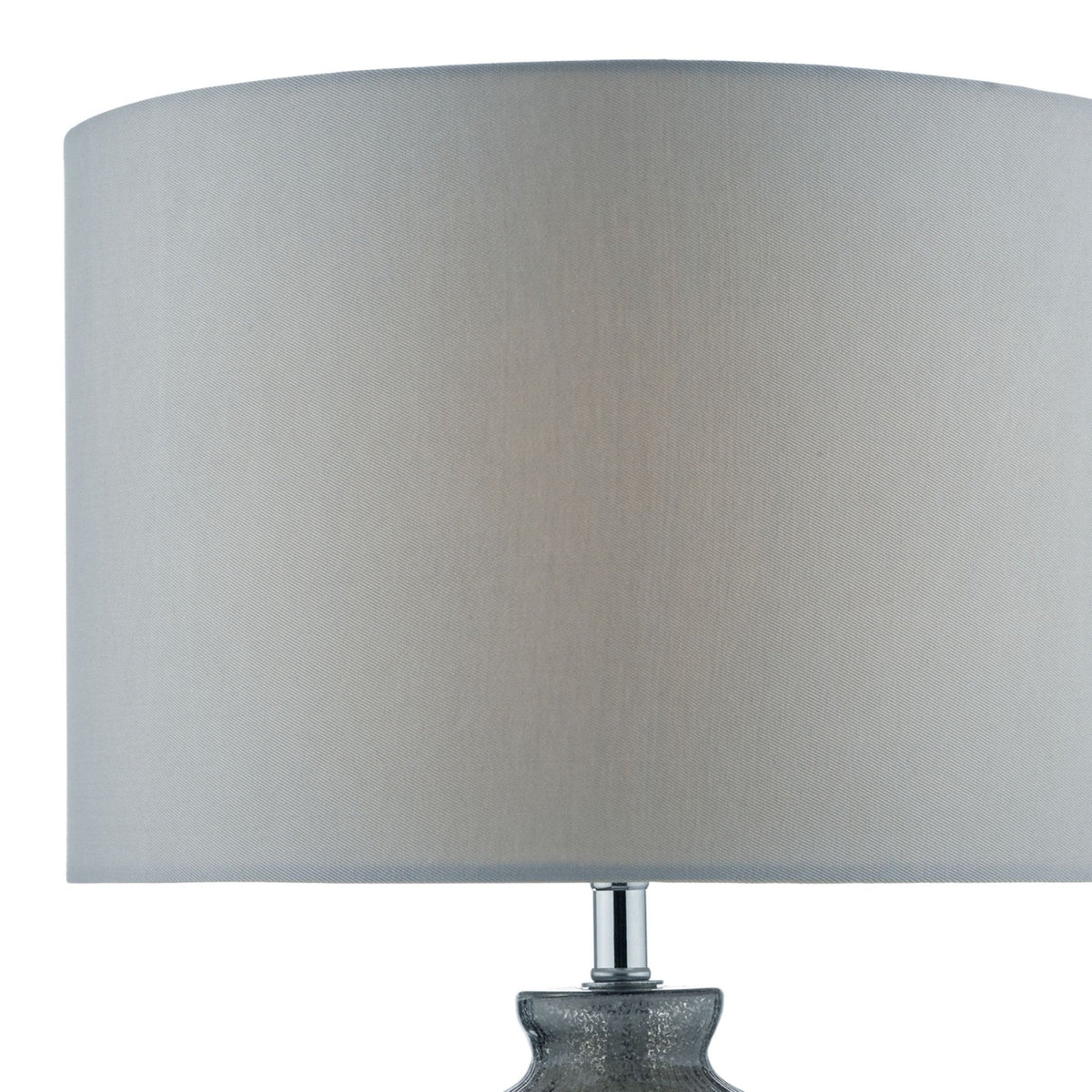 Pamplona Dual Source Glass Table Lamp In Grey With Grey Faux Silk Shade