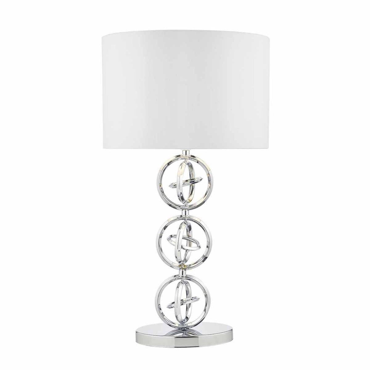 Innsbruck Table Lamp Polished Chrome With Ivory Faux Silk Shade