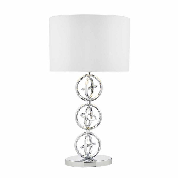 Innsbruck Table Lamp Polished Chrome With Ivory Faux Silk Shade