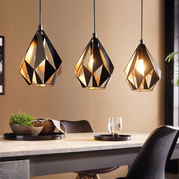 Carlton 1 Linear Pendant In Black and Copper