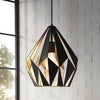 Carlton 1 Black and Gold Open Cage Steel Pendant