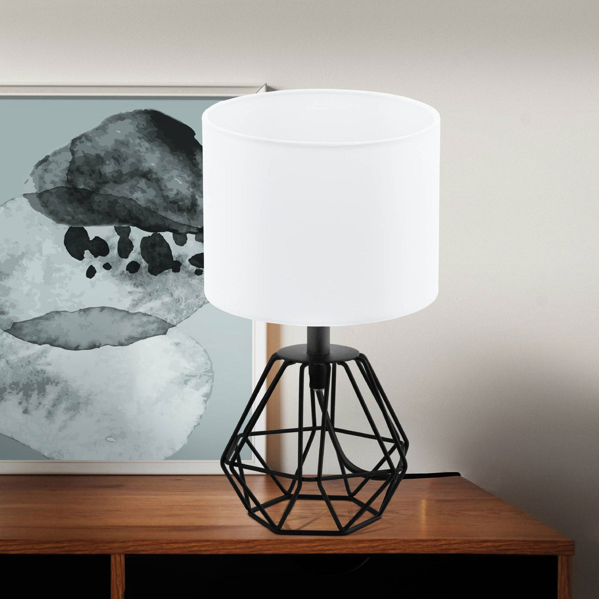 Carlton 2 Black & White Table Lamp