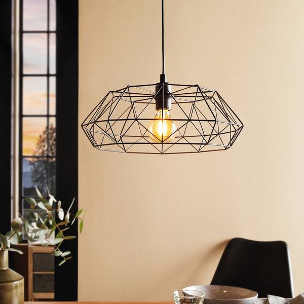 Carlton 2 Cage Pendant Light in Black