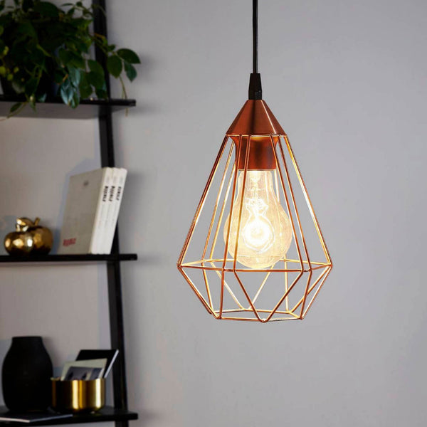 Tarbes Copper Coloured Breakfast Bar Cage Light