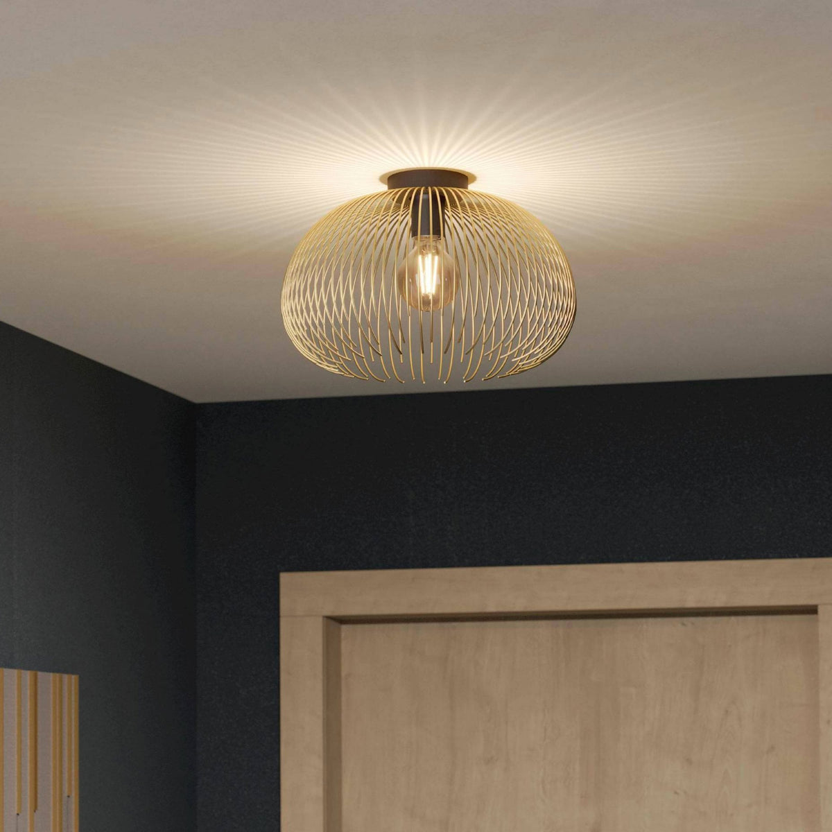 Venezuela Ceiling Light in Black and Gold