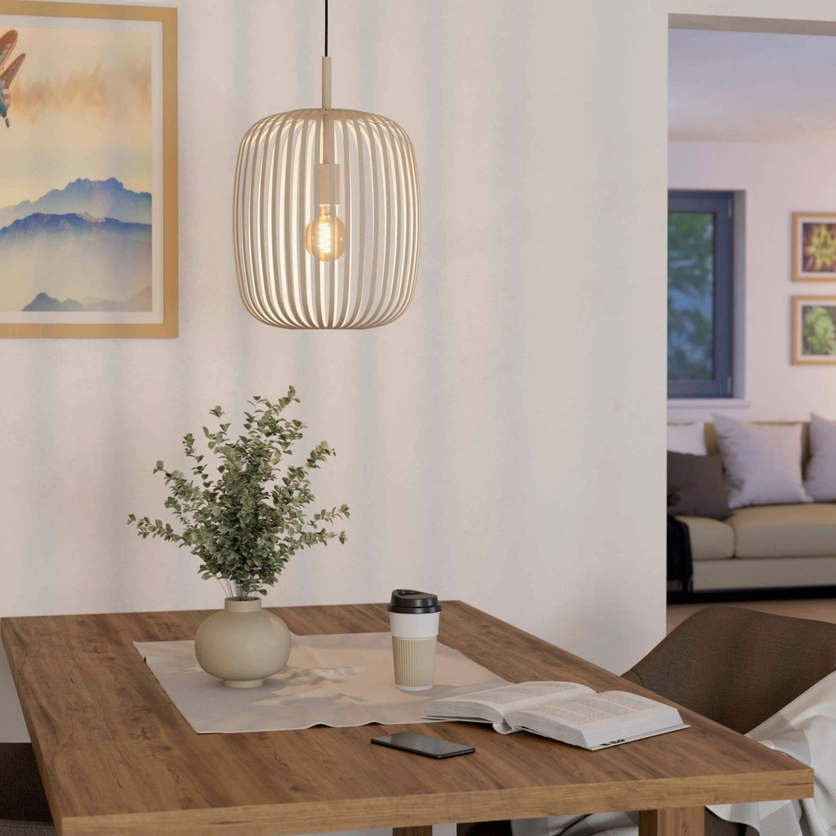 Romazzina Single Steel Pendant in a Sandy Finish