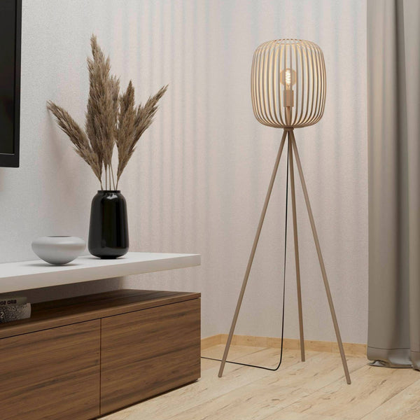 Romazzina Steel Tripod Floor Lamp in a Sandy Finish