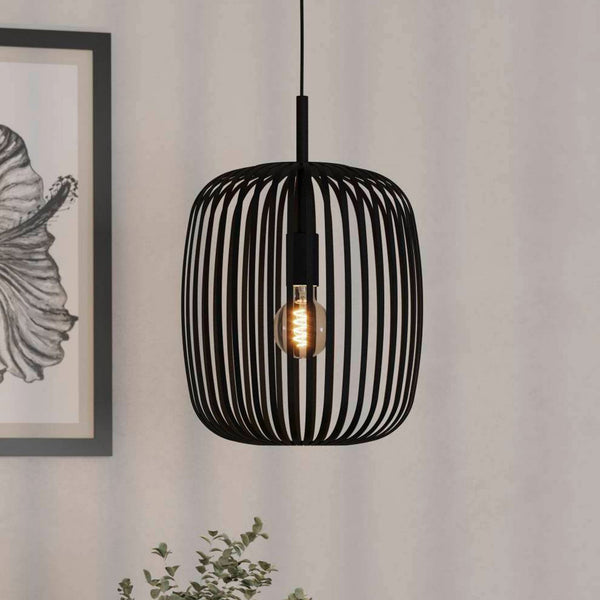 Romazzina Single Steel Pendant in a Black Finish