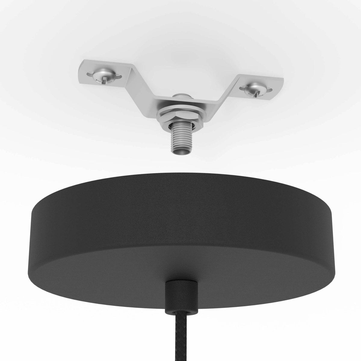 Romazzina Single Steel Pendant in a Black Finish