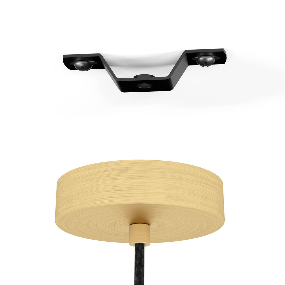 Manzanares Single Pendant in Brushed Brass with an Opal Matt White Glass Shade