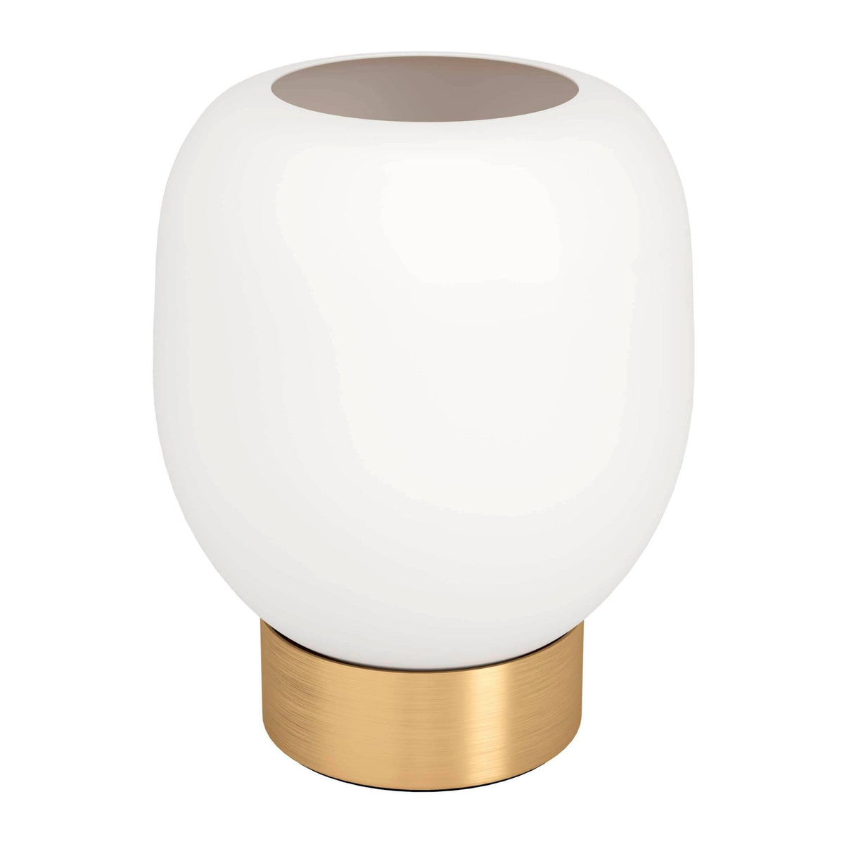 Manzanares Table Lamp in Brushed Brass with an Opal Matt White Glass Shade