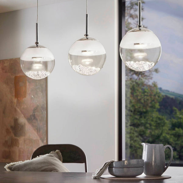 Montefio 1 LED Crystal Triple Globe Bar Pendant Light