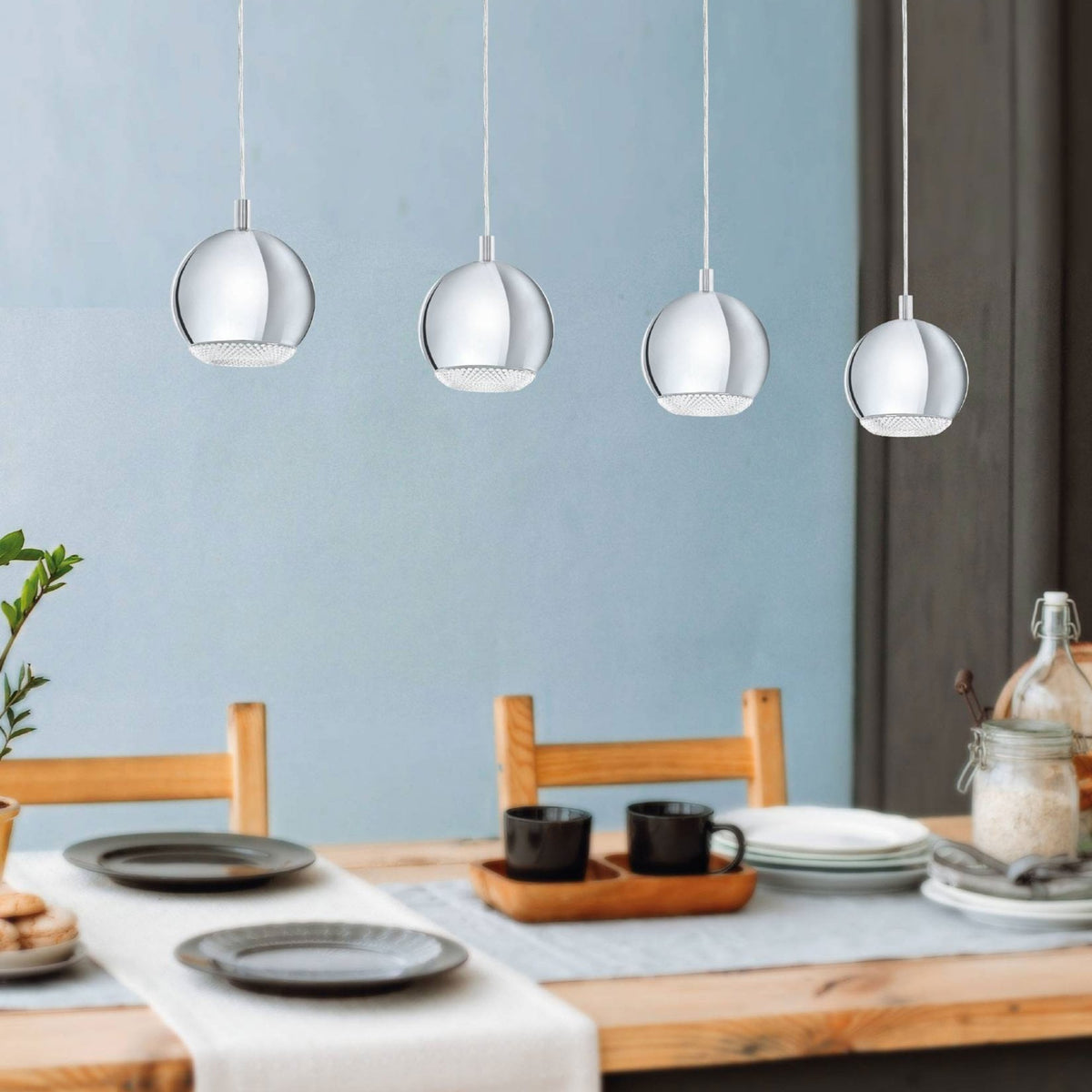 Conessa Four Drop Bar Pendant in Chrome