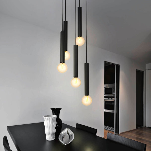 Cortenova Five Drop Pendant in Black