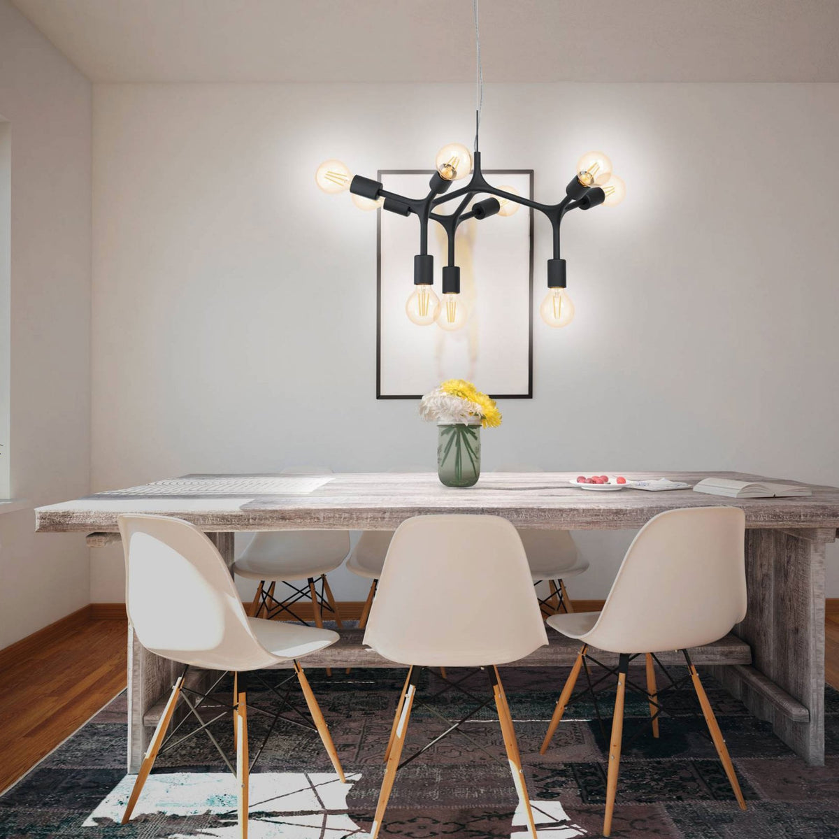 Bocadella Nine Lamp Pendant in Black