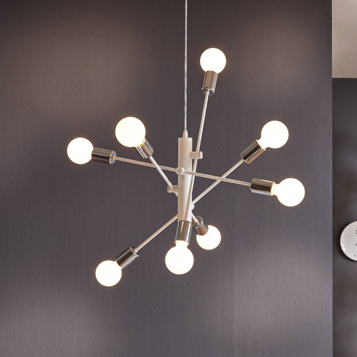 Gradoli Eight Arm Pendant Light in White