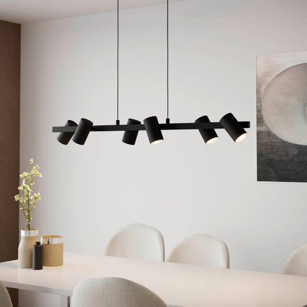 Gatuela Six Head E14 Black Pendant Spotlight