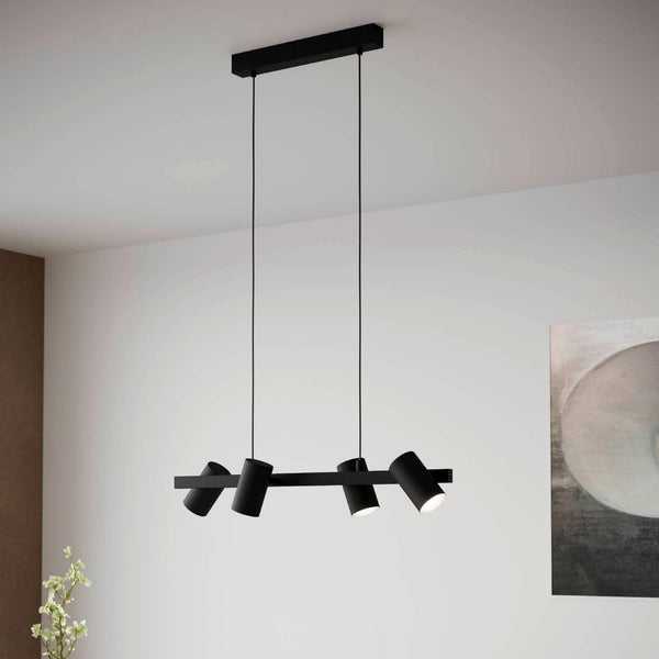 Gatuela Four Head E14 Black Pendant Spotlight
