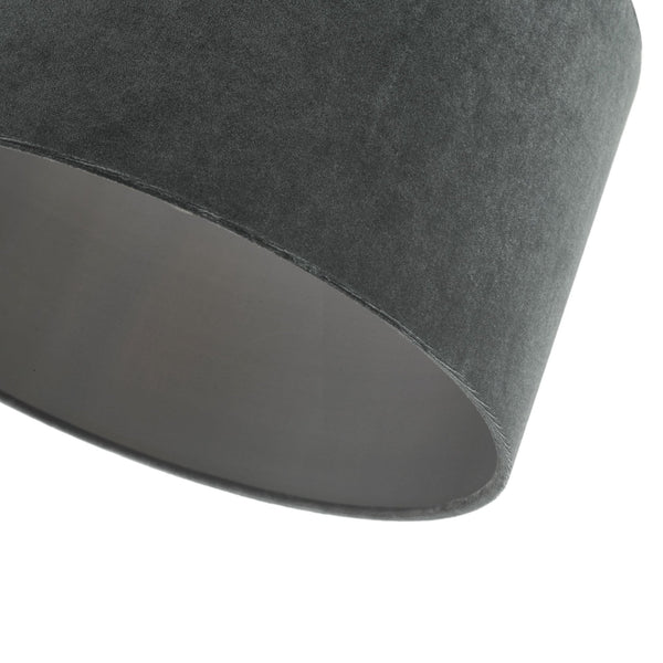 Akavia 35cm Velvet Drum Shade In Grey