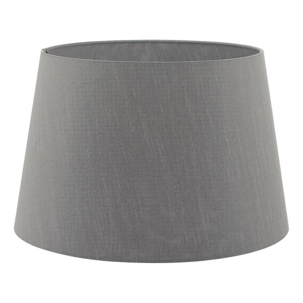 Cezanne 40cm Faux Silk Tapered Drum Shade In Grey