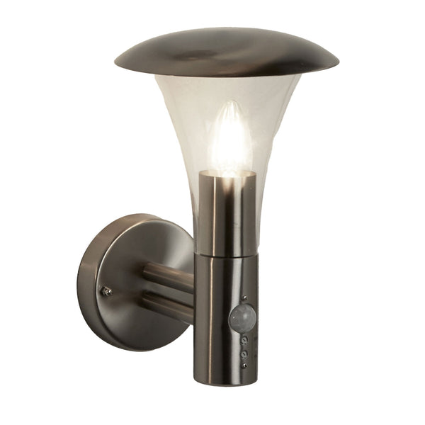 Strand Stainless Steel Outdoor Wall Light with Integrated PIR Motion Sensor