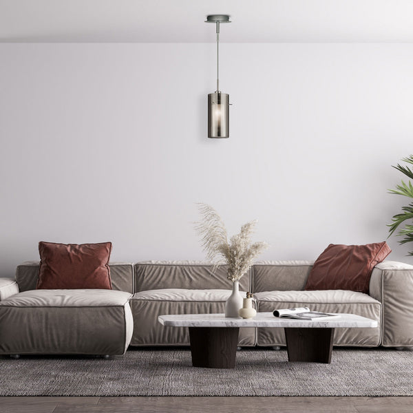 Duo 2 Smoked Glass Single Drop Pendant