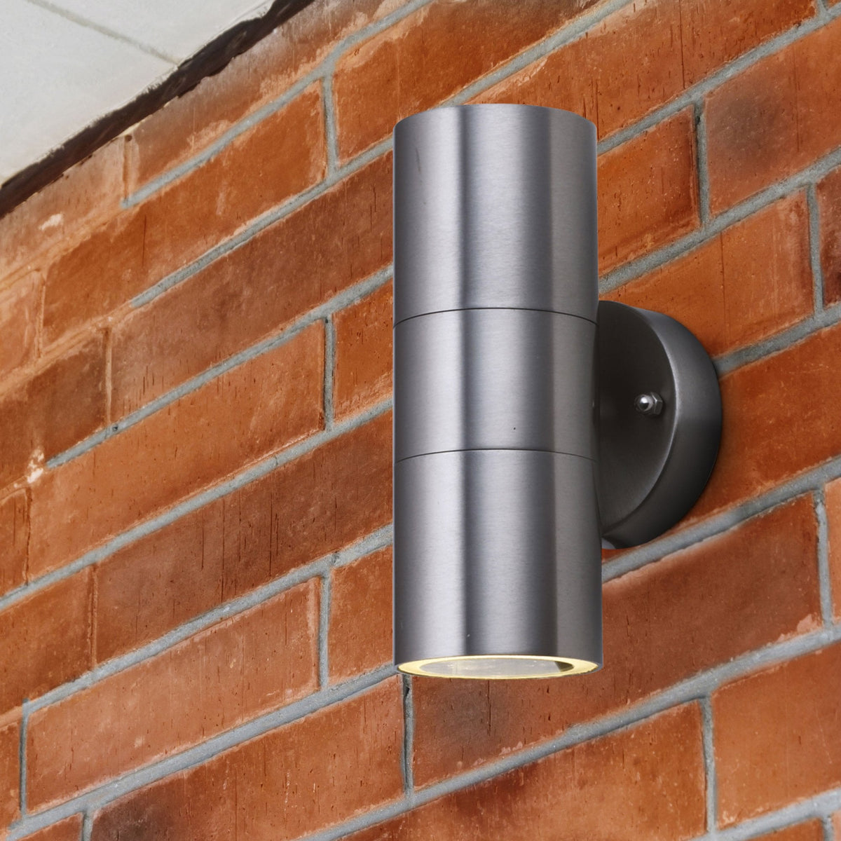 Exterior & Porch Double GU10 LED in Stainless Steel