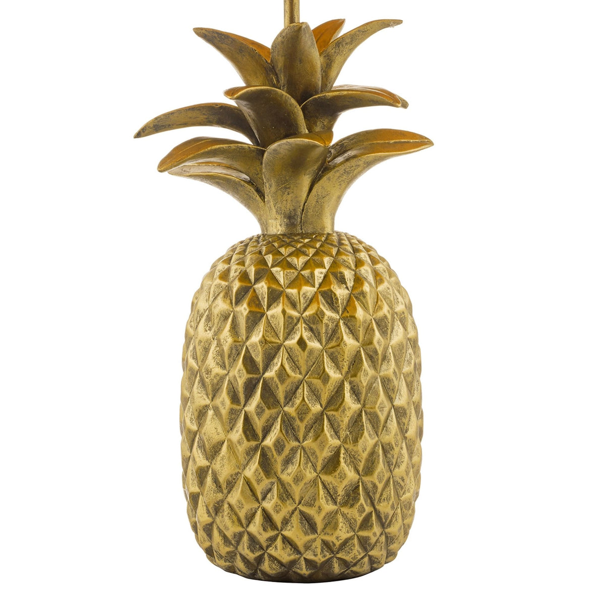 Safa Pineapple Table Lamp In Gold With Black Cotton Shade