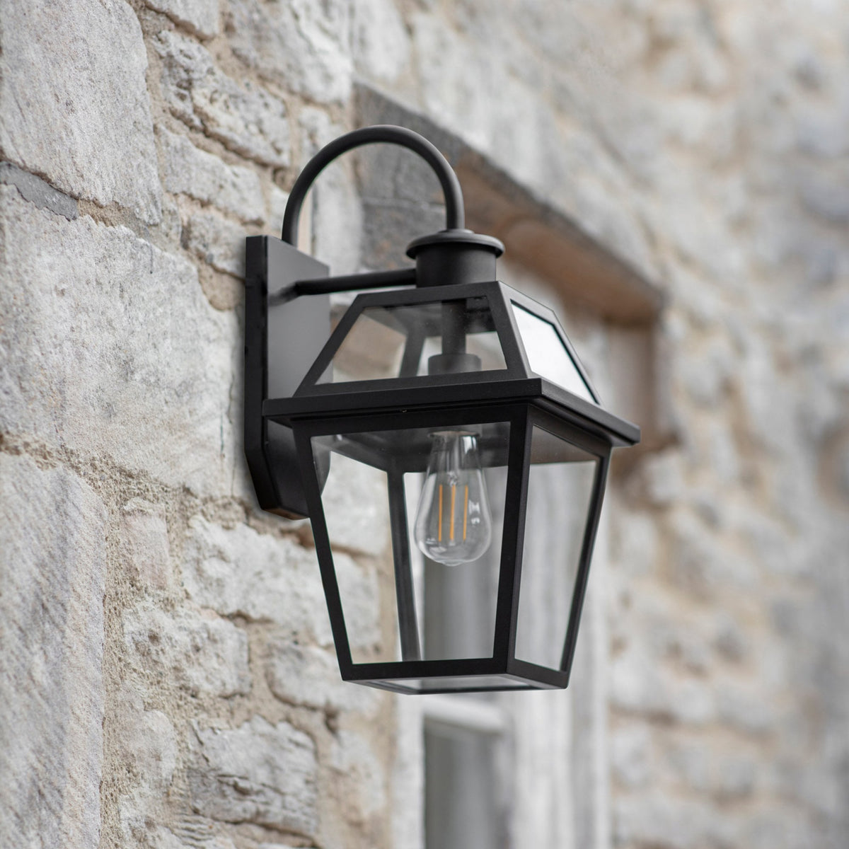 Harrow E27 Exterior IP44 Wall Lantern in Black