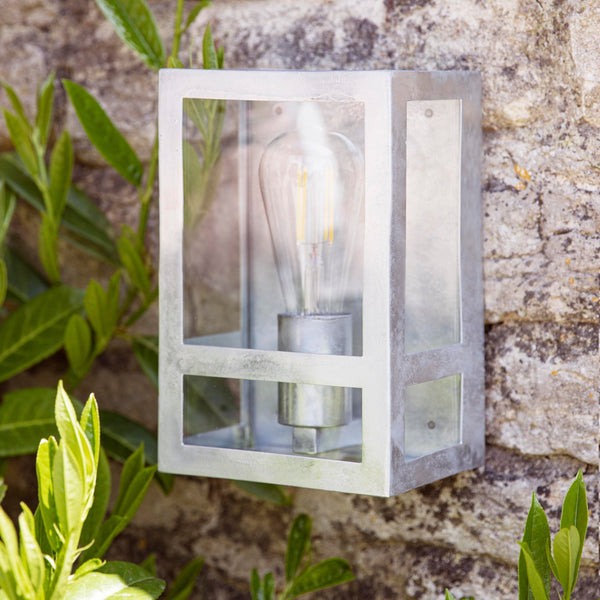 St Ives Wall Box E27 Exterior IP44 Galvanised Lantern