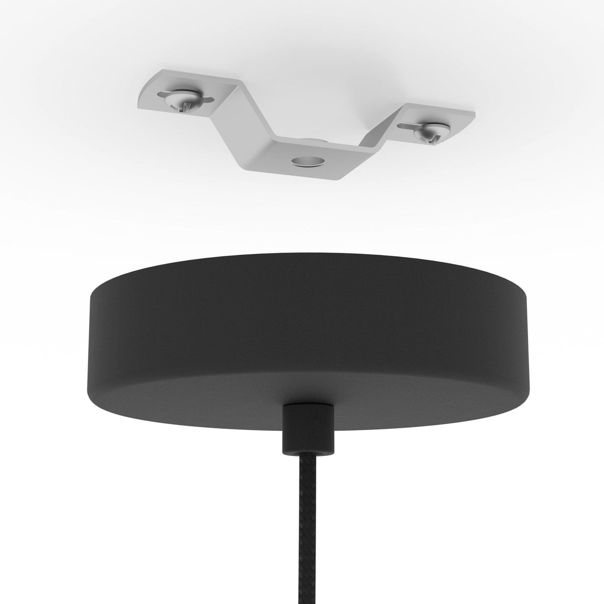 Maseta Single Pendant in Black with Smoked Glass Diffuser