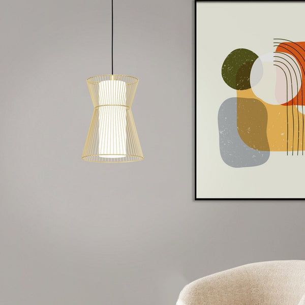 Maseta Single Pendant in Gold with Opal Matt White Glass Diffuser