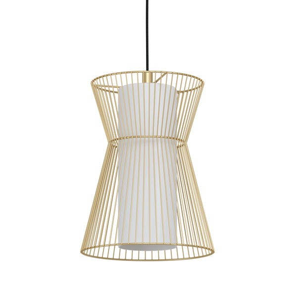 Maseta Single Pendant in Gold with Opal Matt White Glass Diffuser