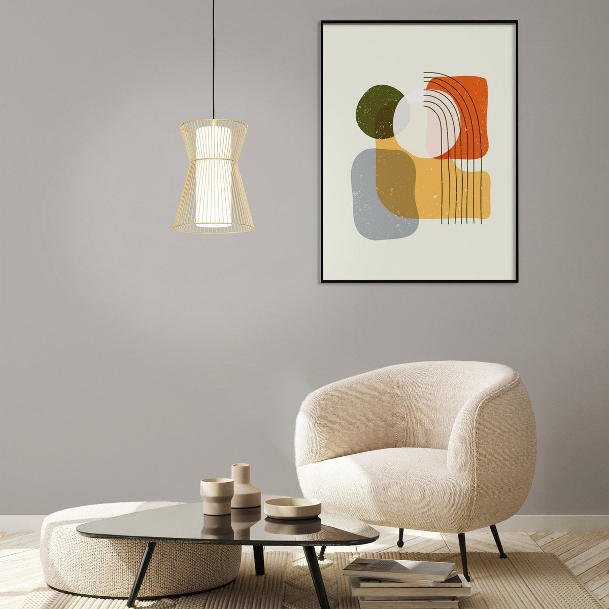 Maseta Single Pendant in Gold with Opal Matt White Glass Diffuser