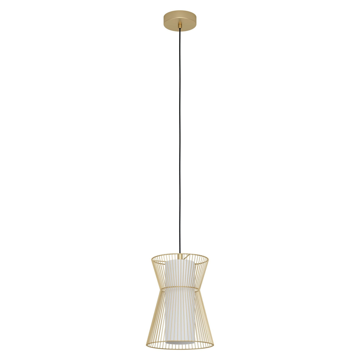 Maseta Single Pendant in Gold with Opal Matt White Glass Diffuser