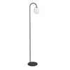 Ballon Floor Lamp In Satin Black With Opal Shade