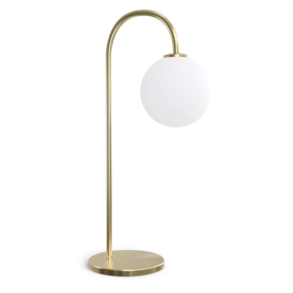 Ballon Table Lamp In Satin Brass With Opal Shade