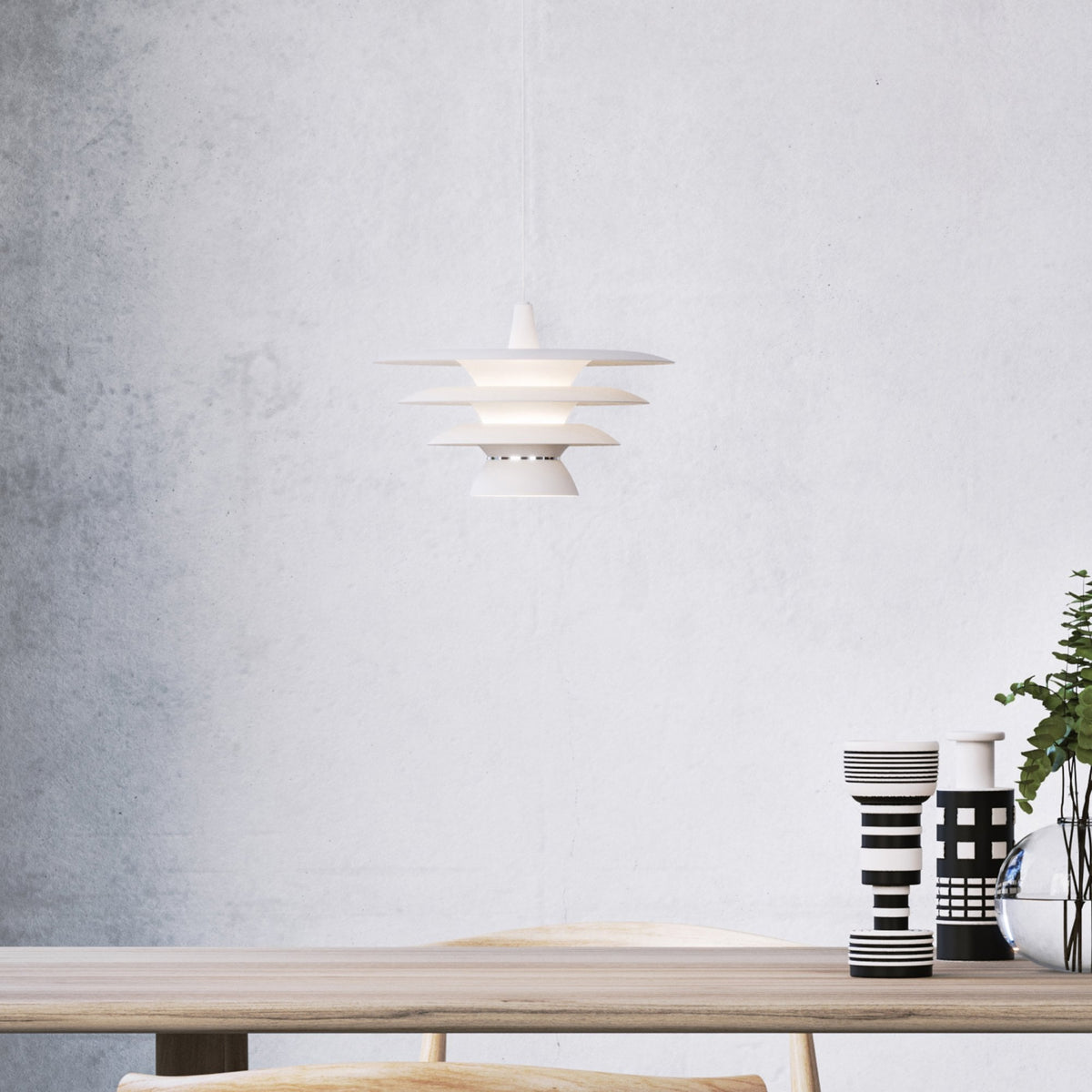 Da Vinci 300mm Single Metal Pendant in White